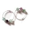 Créoles argent sterling et perles en pierres naturelles Fluorite – Image 3