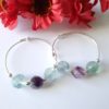 Créoles argent sterling et perles en pierres naturelles Fluorite