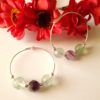 Créoles argent sterling et perles en pierres naturelles Fluorite – Image 2
