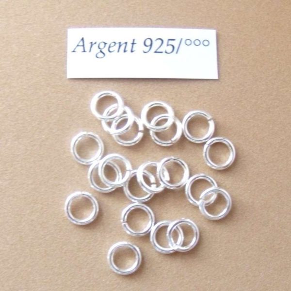 10 Anneaux 6 mm en argent sterling, anneaux ouverts argent 925 pour diy bijoux