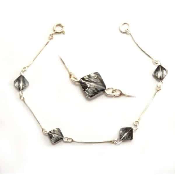 Bracelet femme en argent sterling et cristaux Silver Night – Image 2