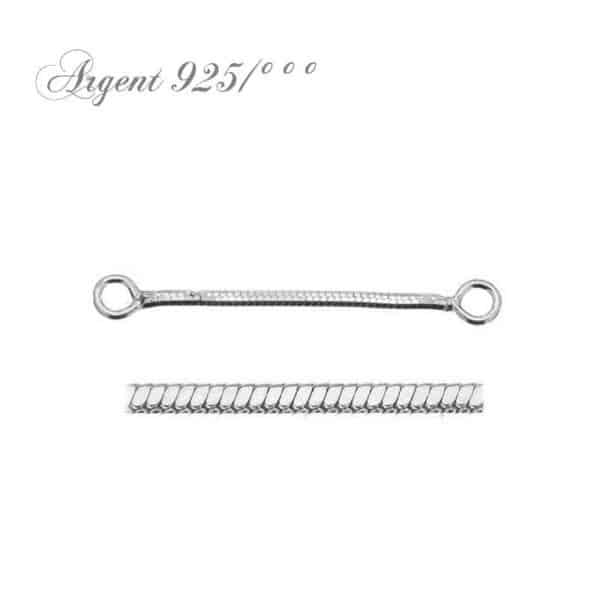 Connecteur souple en Argent 925, chaîne serpent