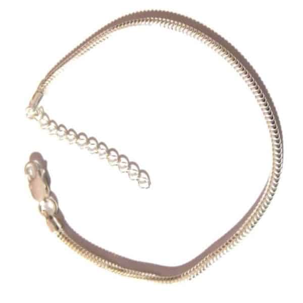 Bracelet chaîne serpent en argent massif