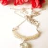 Collier argent sterling pierre naturelle Labradorite et couronne de laurier en argent massif