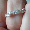 57 Bague en argent sterling et zirconiums couleur blanche, alliance, bague de fiançailles en argent 925 – Image 4