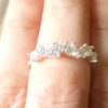 bague en argent sterling et bande de zircons