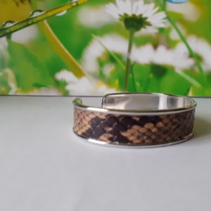 Bracelet cuir pour femme, bracelet manchette en cuir véritable, bracelet jonc façon peau de serpent